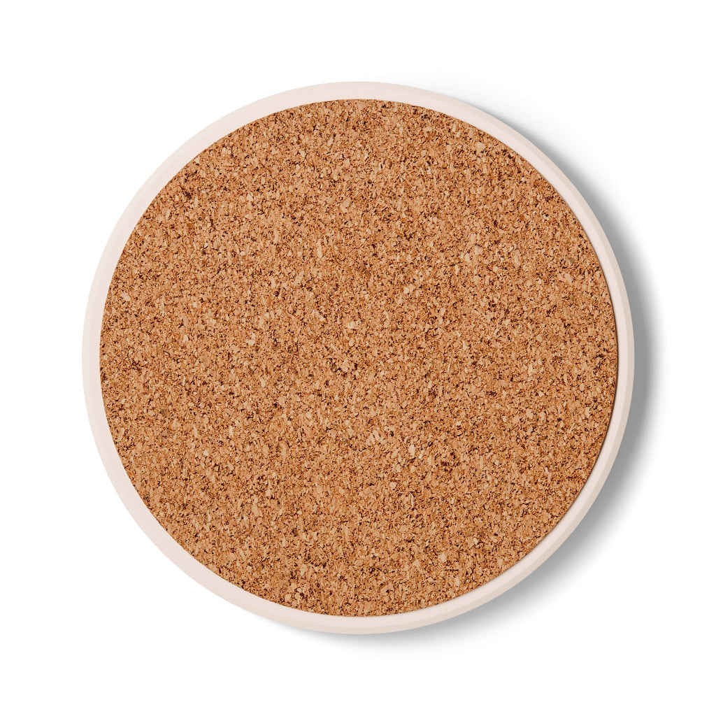 Naledi Round Ceramic Coaster — Minimal Sunburst Monogram "N"