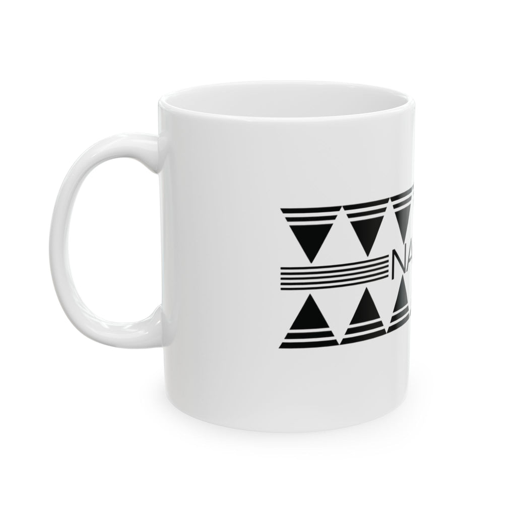 NALEDI Geometric Ceramic Mug (11oz & 15oz) – African-Inspired Black Triangle Design